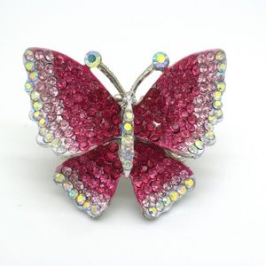 Crystal Large Butterfly Ring